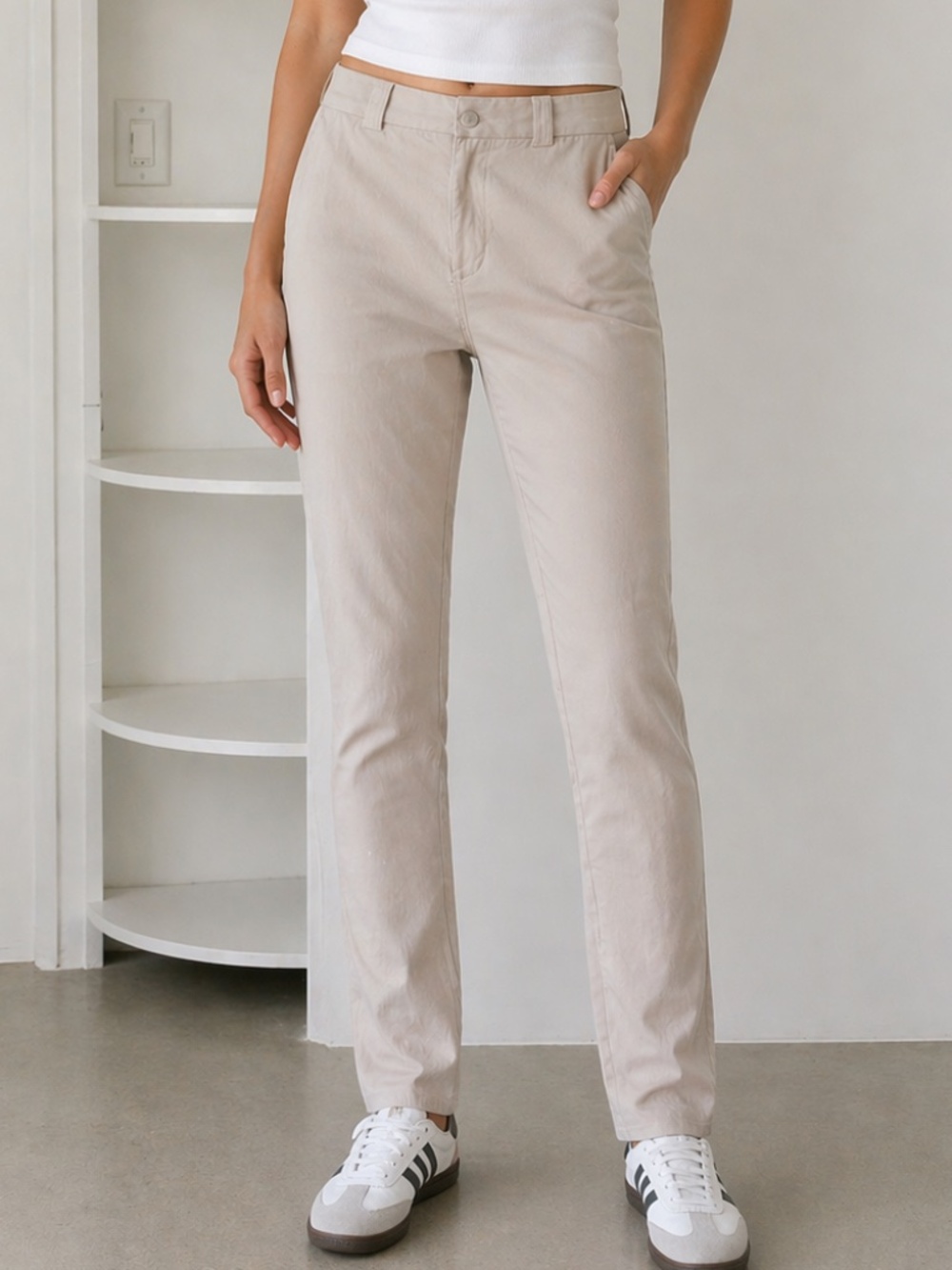 COS Women's Beige High Waisted Pants - size S